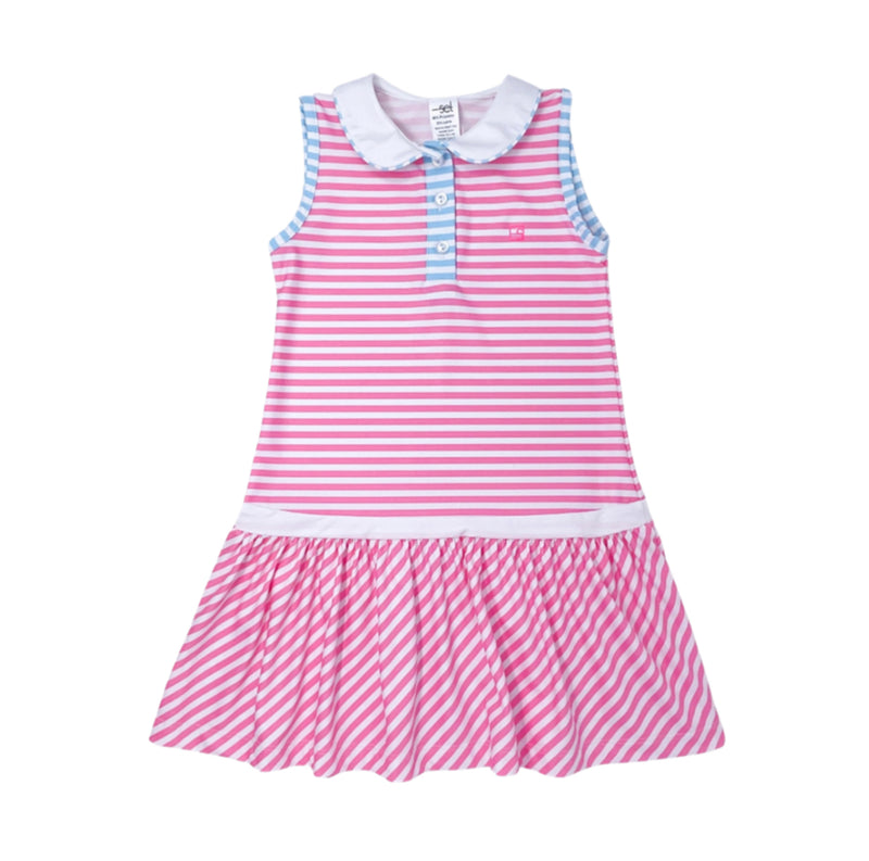 Darla Dropwaist Dress - Pink/Blue Stripe