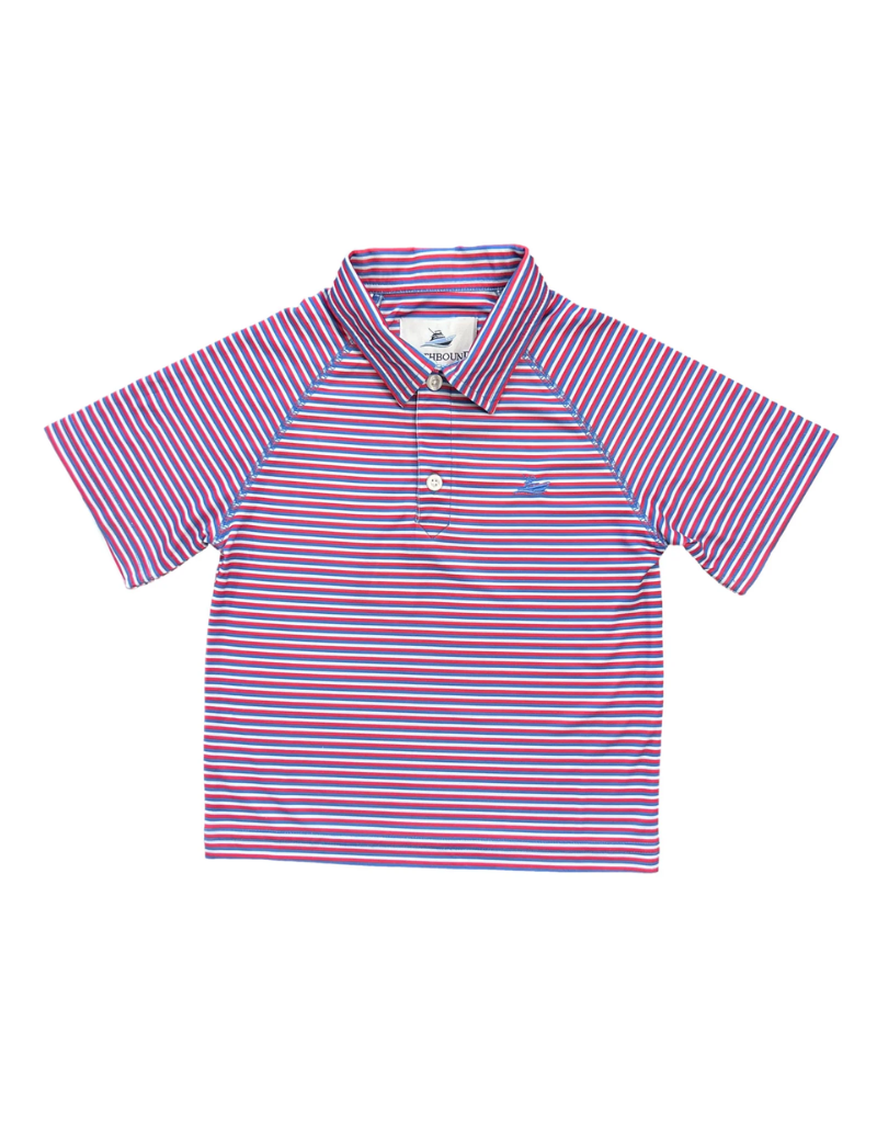 Southbound Red & Blue Stripe Polo