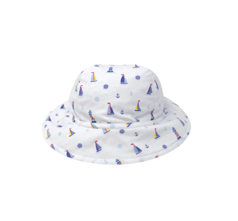 Beach Bucket Hat - Nautical / Red MiniGingham