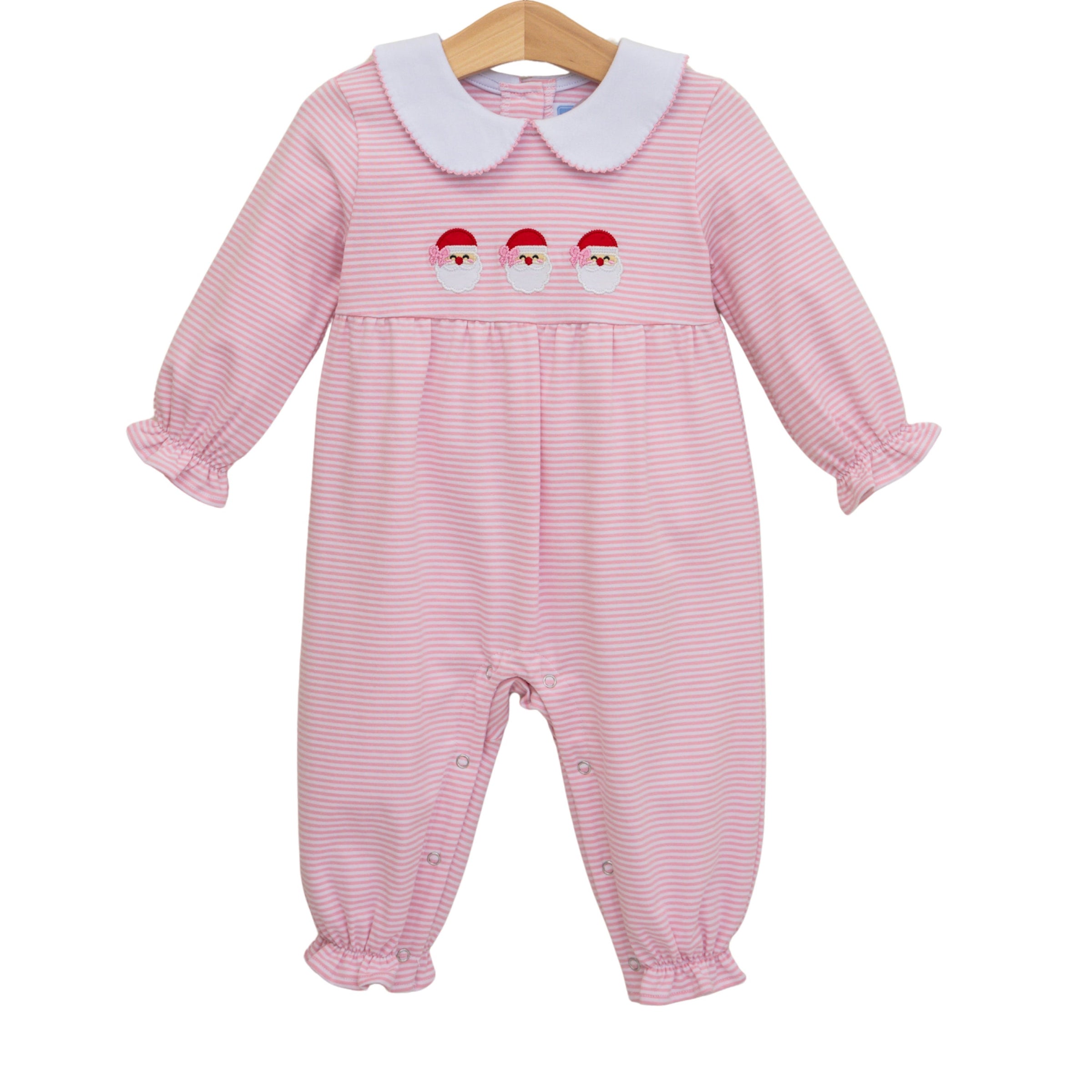 Santa Trio Romper- Pink
