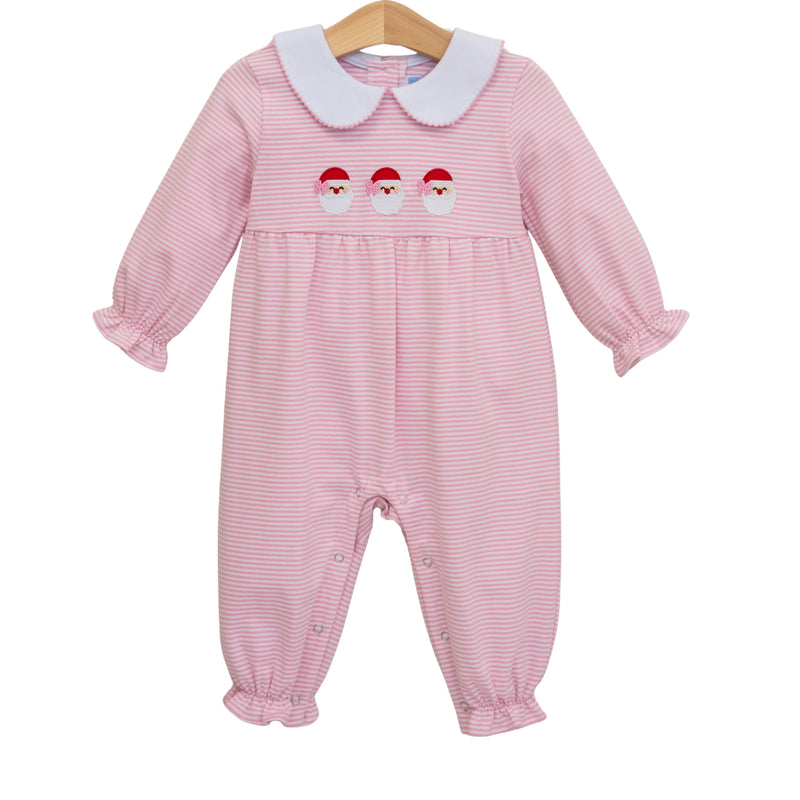 Santa Trio Romper- Pink