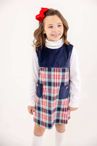 Jill Jumper Velveteen Nantucket Navy/Covington Cottage Plaid