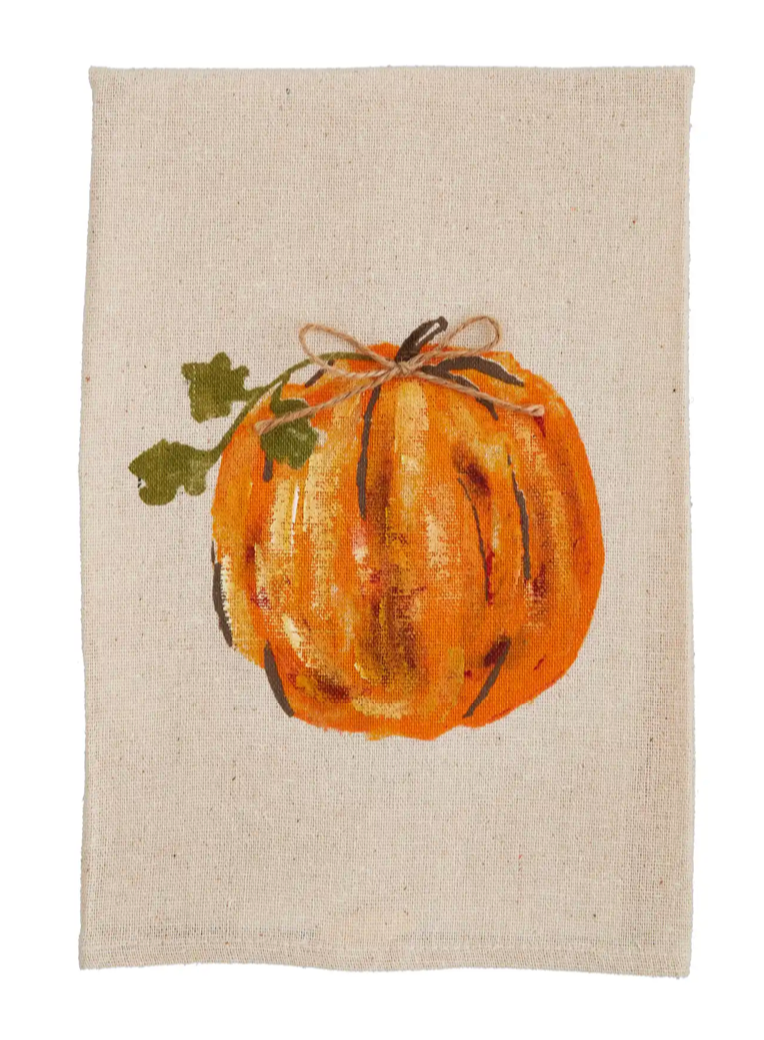 Mud Pie Pumpkin Hand Painted Towel