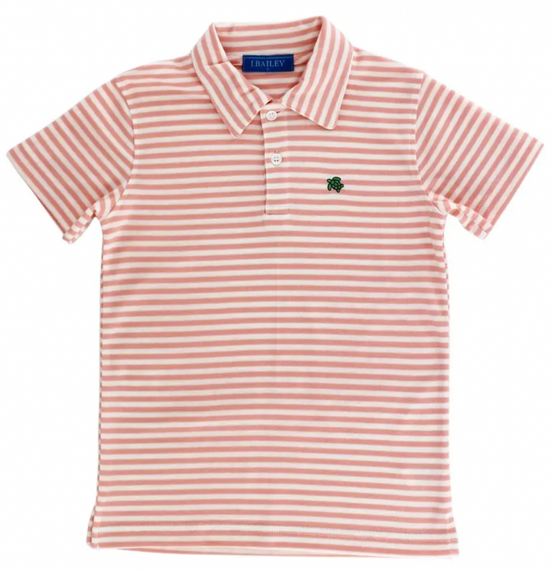 Tangerine Stripe Short Sleeve Polo