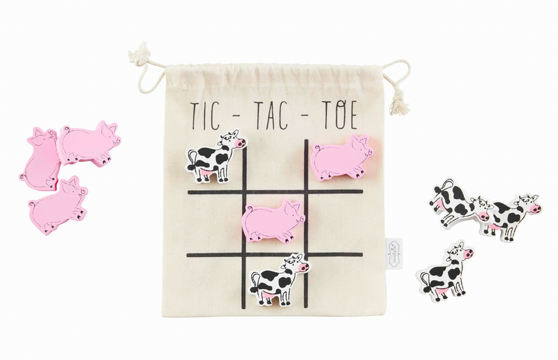 Wood Tic Tac Toe Farm Set