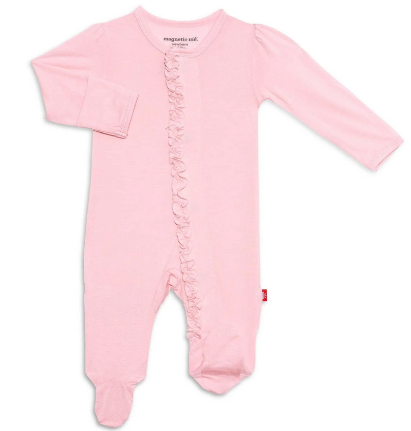 Pink Dogwood Magnetic Ruffle Footie
