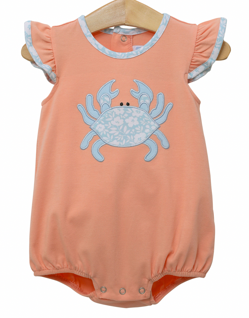 Crab Applique Ruffle Bubble