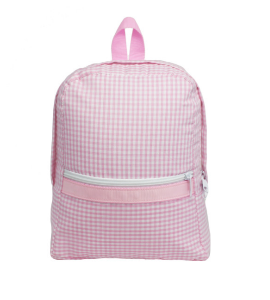 Mint Pink Gingham Small Backpack