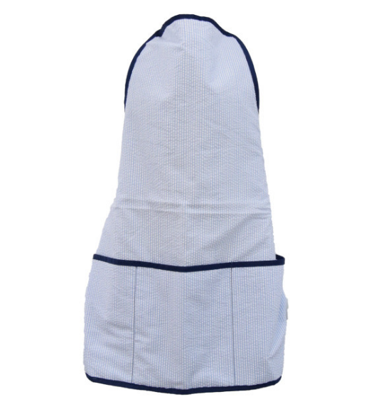 Mint Berry Blue Seersucker Art Smock for Kids