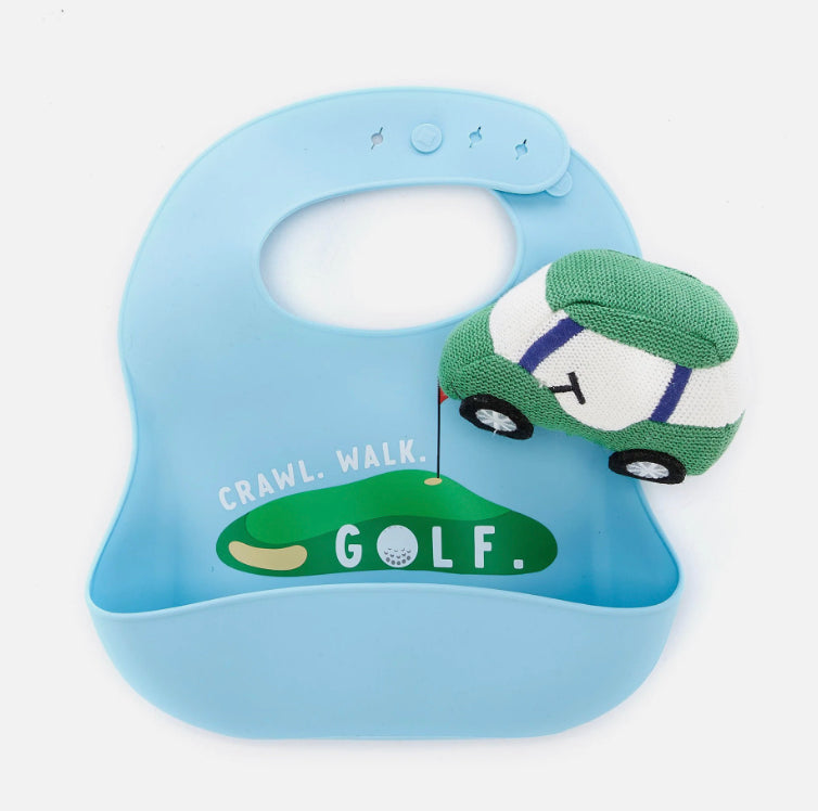 Golf Silicone Bib and Rattle