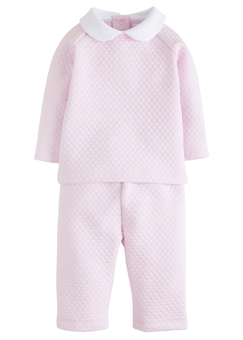 Light Pink Quilted Pant Set