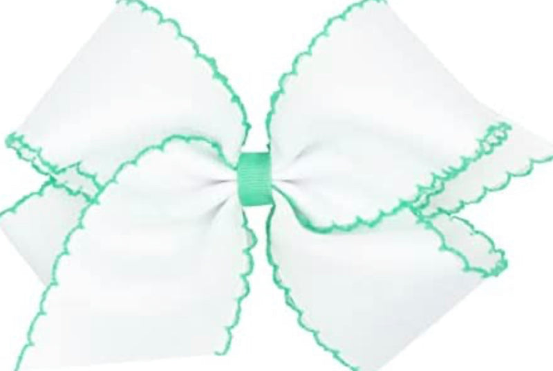 Wee Ones Medium Mint Moonstitch Basic Bow