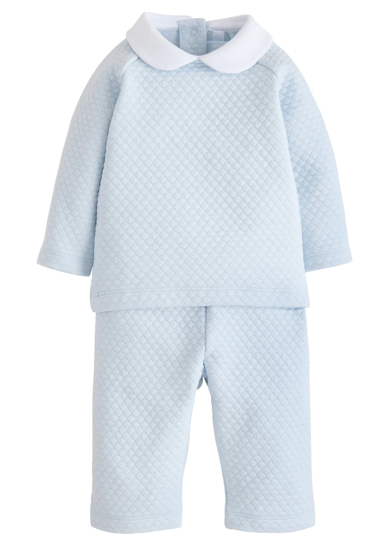 Light Blue Quilted Pant Set