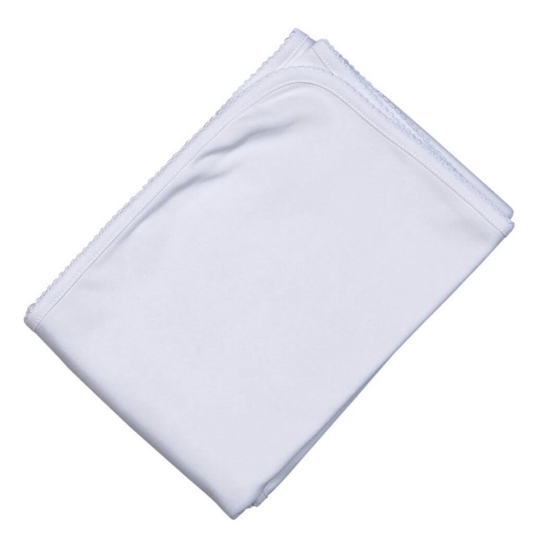 White Ruffle Pima Blanket