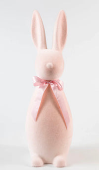 Large Flocked Button Nose Bunny