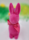 Flocked Small Button Nose Bunny