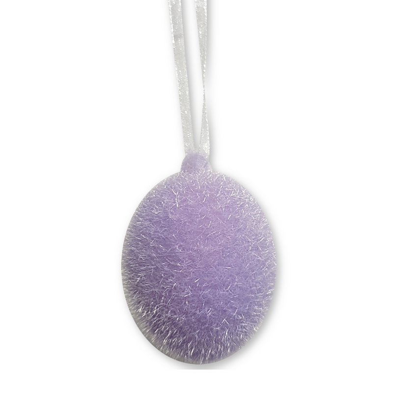 Flocked Pastel Egg Ornaments