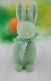 Flocked Small Button Nose Bunny