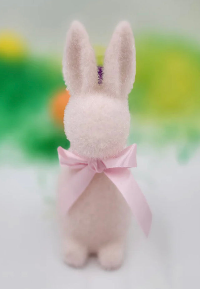 Flocked Small Button Nose Bunny