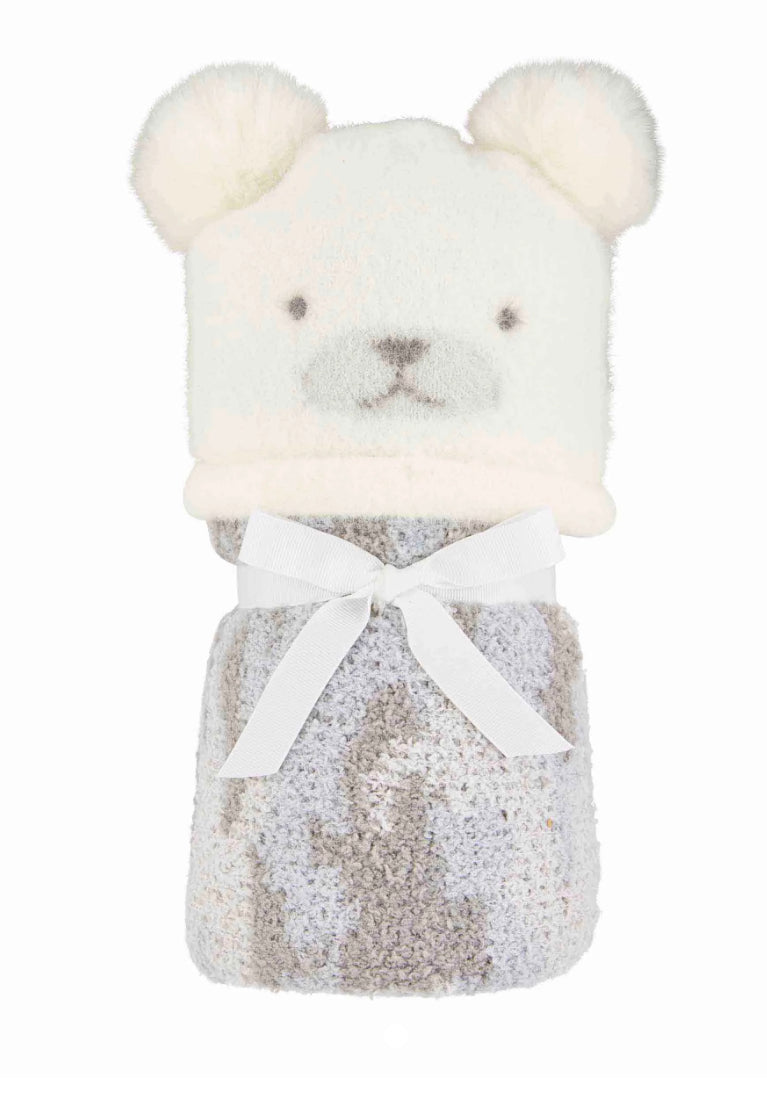 Ivory Bear Hat and Blanket