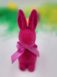 Flocked Small Button Nose Bunny