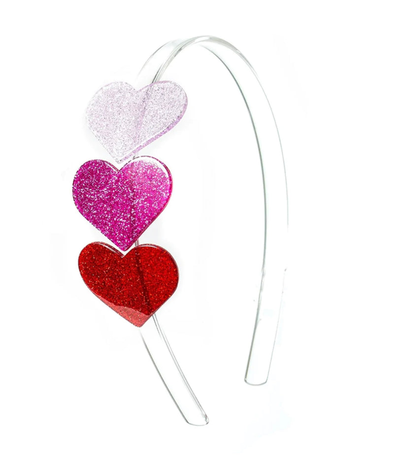 Cece Multi Heart Glitter Red/Pink Headband