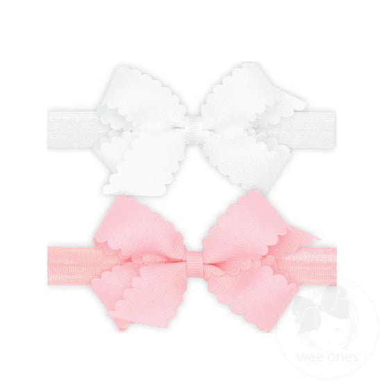 Wee Ones Mini Scallop 2 pc Bow On Band