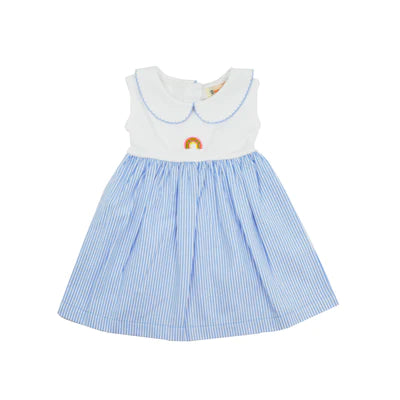 Rainbow Striped Chambray Dress