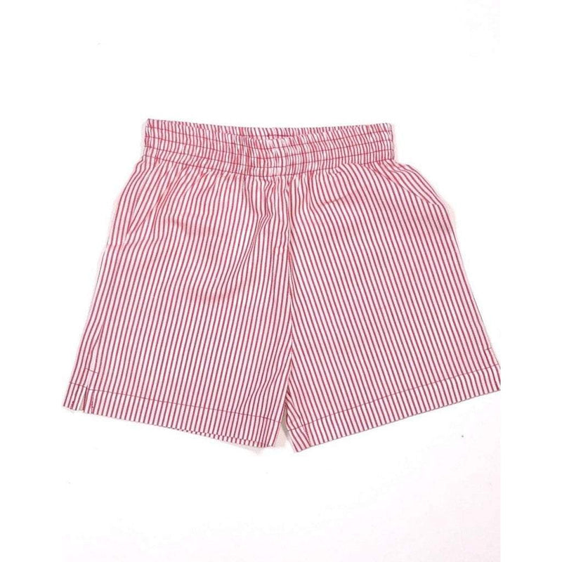 Red Seersucker Shorts